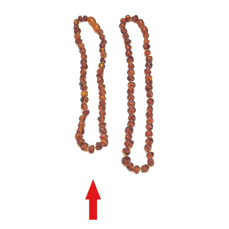 Halsband bärnsten mörkt kort