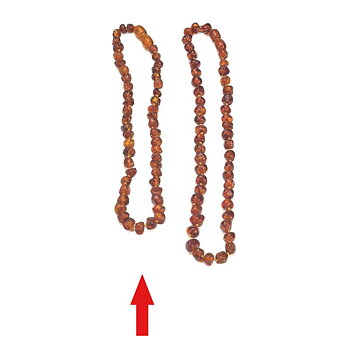 Halsband bärnsten mörkt kort