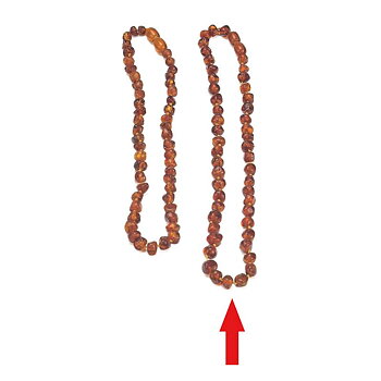 Halsband bärnsten mörkt långt 