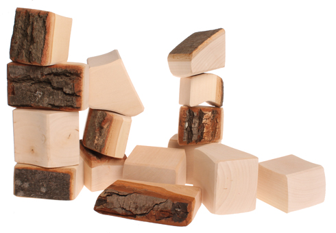 Klossar 15 st natur med bark FS