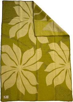 Lily grön 130x180 Jaquardvävd ullpläd
