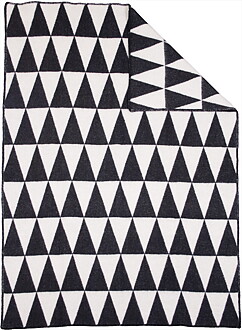 Triangle Svart/Vit 130x180 Jaquardvävd ullpläd