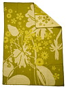 Flowers grön 130x180 jaquardvävd ullpläd