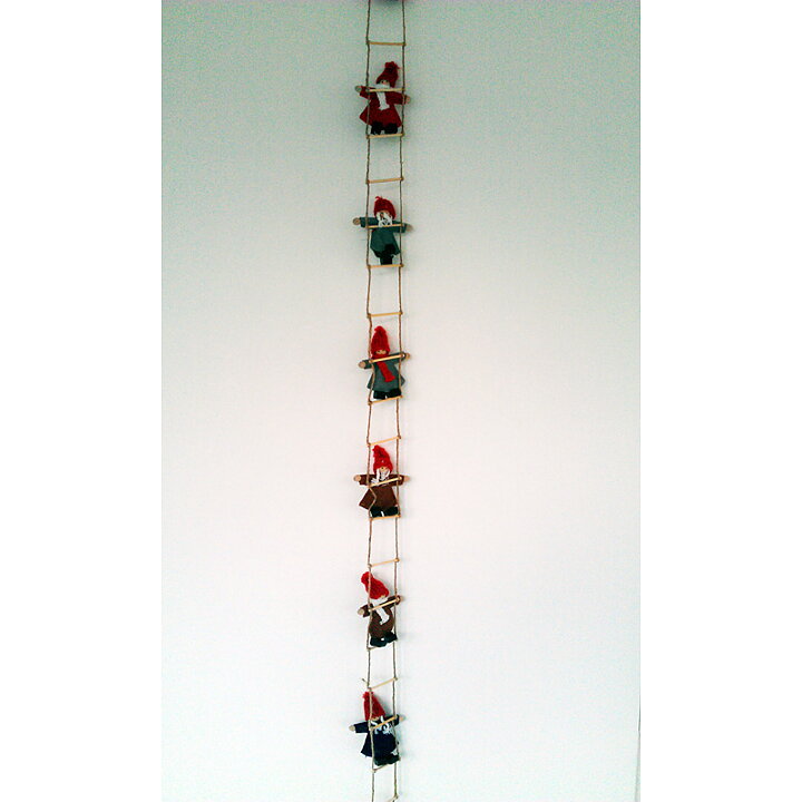 Little santas on a ladder