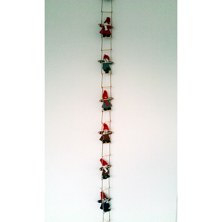 Little santas on a ladder