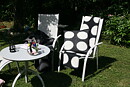 Dots vit/svart 130x180 jaquardvävd ullpläd