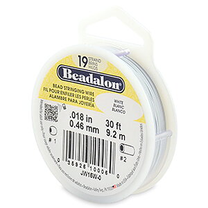 Vajer 19 tråd. 0,46 mm (,018´) 9,2m VIT Beadalon