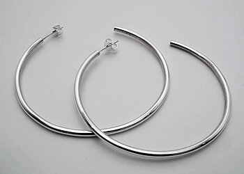 Hoop 2x55mm, ear stud, 925-silver
