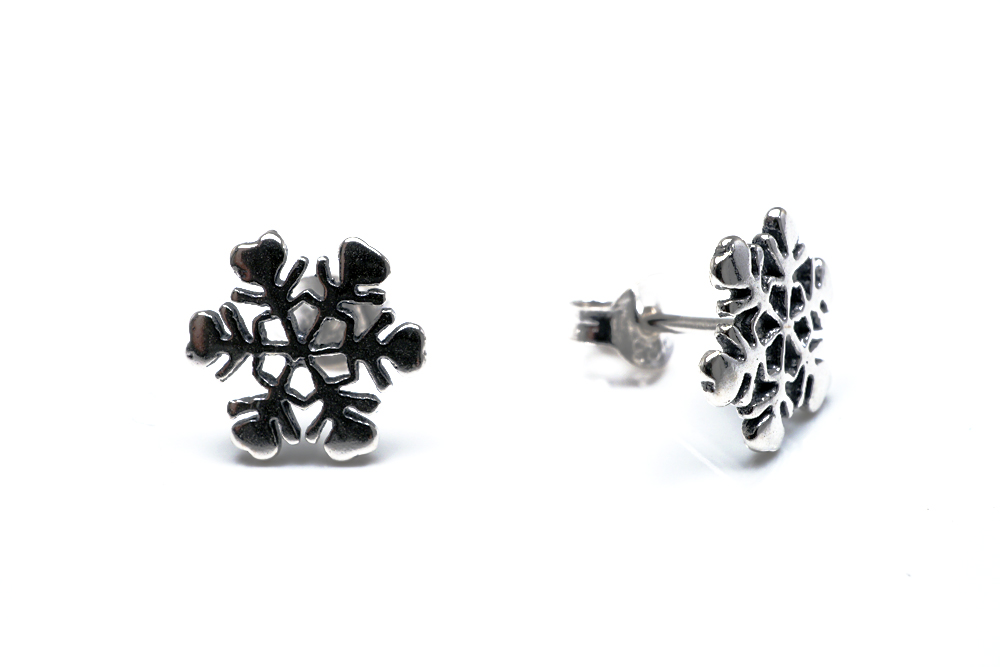Snöflinga 10mm bred örstick  925-silver