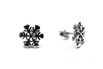 Snowflake 10mm wide ear stud 925-silver