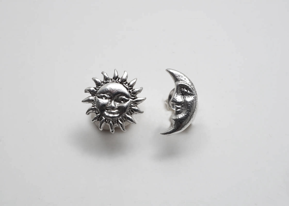 Sol o måne, örstick 925-silver