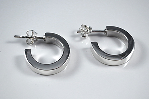 Hoop 3x16mm, ear stud 925-silver