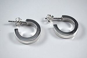Hoop 3x16mm, ear stud 925-silver