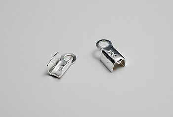 Läderdobb 2 mm Platt. 2st (1 par) 925-silver
