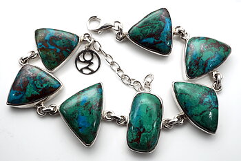 Krysokolla, armband, 925-silver