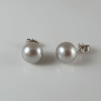 Freschwaterpearl, dyed silvergrey