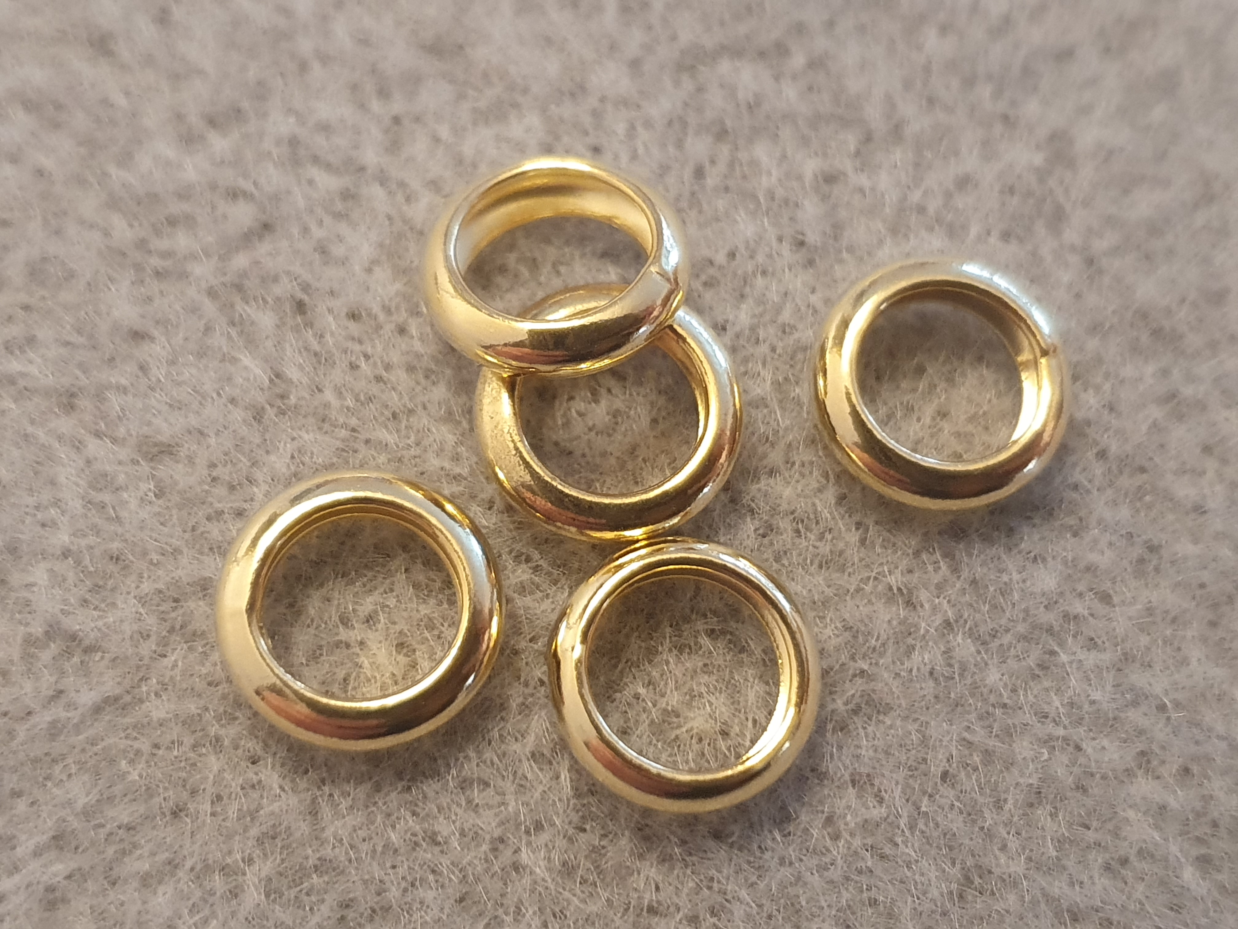 Jump ring wide closed 9mm fg scalloped inside 5pcs/pc Price/pc 925-silver