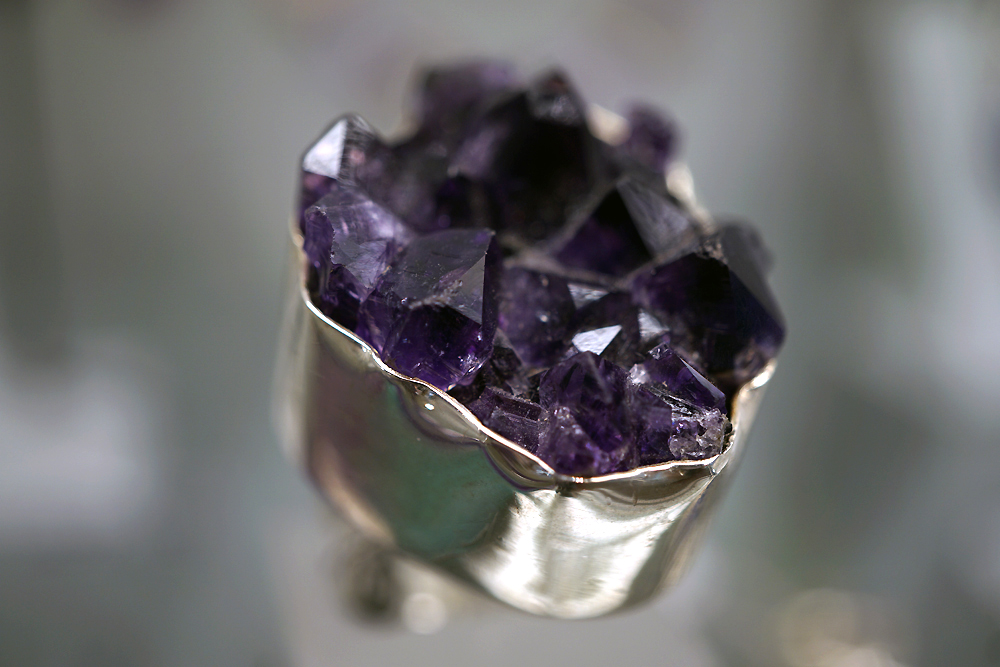 Ring med ametistdrus, 925-silver