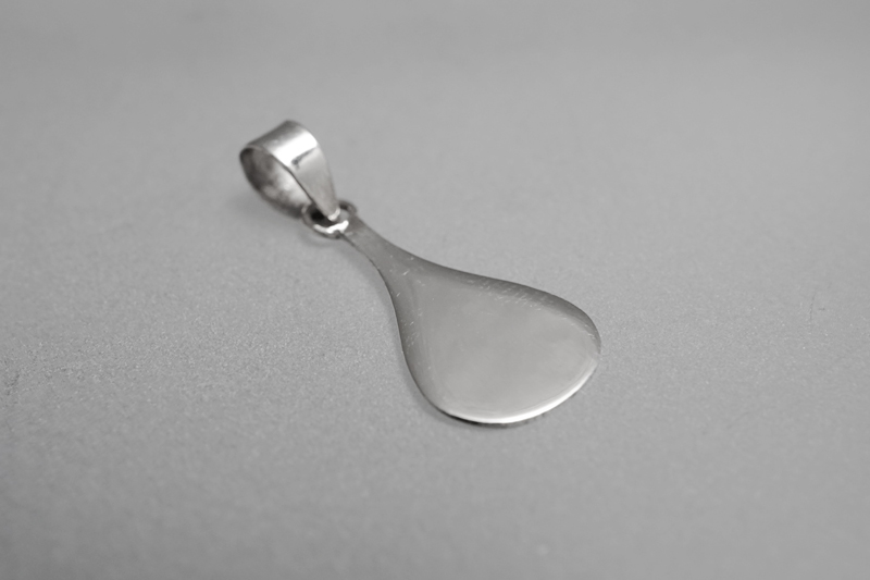 Silverdel hängbakstycke droppe ca. 19x9,5mm 925-silver