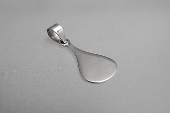 Silverdel hängbakstycke droppe ca. 19x9,5mm 925-silver