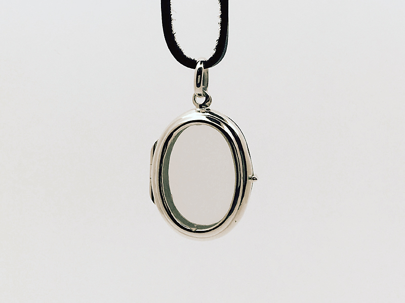 Medaljong med glas, hänge 925-silver