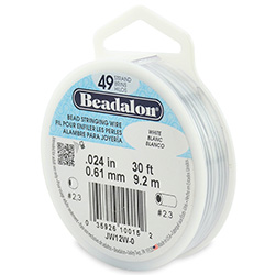 Vajer 49 tråd. 0,61 mm (. 024´) 9,2 WHITE Beadalon