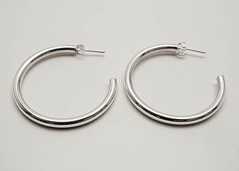 Hoop 3x35mm, ear stud 925-silver