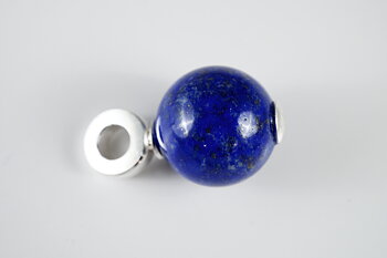 Lapis lazuli kula 14mm hänge med kraftig ögla ca. 3x9mm  925-silver