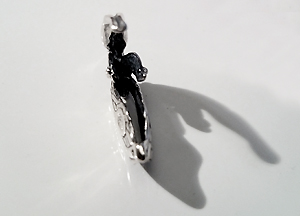 Fe, svävande, ca. 26mm, hänge 925-silver - 2