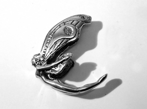 Fe, svävande, ca. 26mm, hänge 925-silver