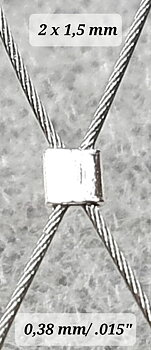 Klämtub lång  2x1,5mm 925-silver 2st/fp pris/fp