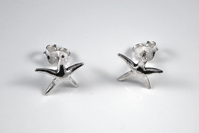 Starfish approx. 10mm ear stud, 925-silver