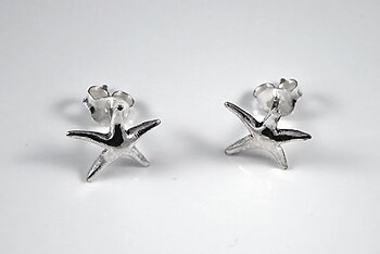 Starfish approx. 10mm ear stud, 925-silver