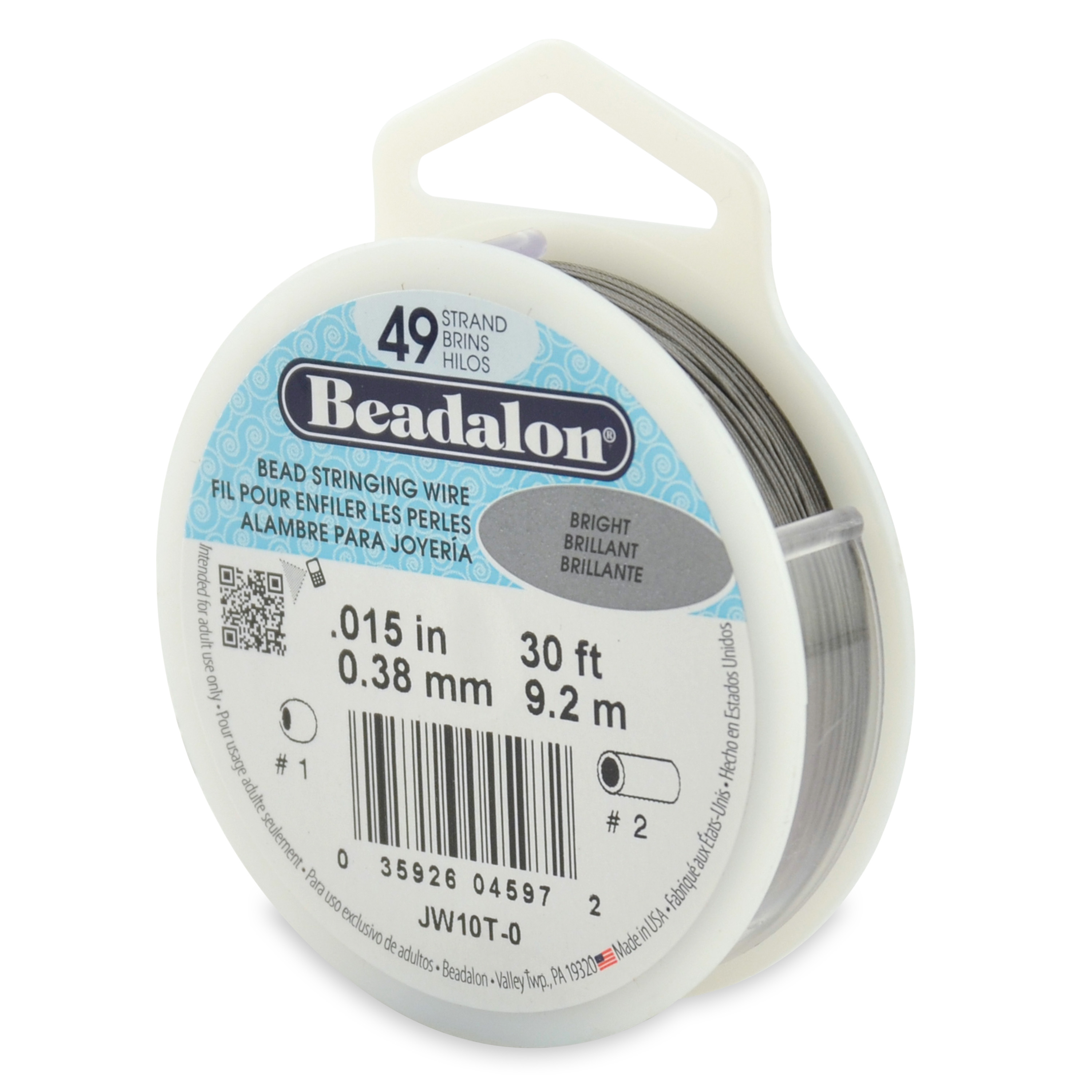 49 vajers 0,38mm (0,15") 9,2m Beadalon