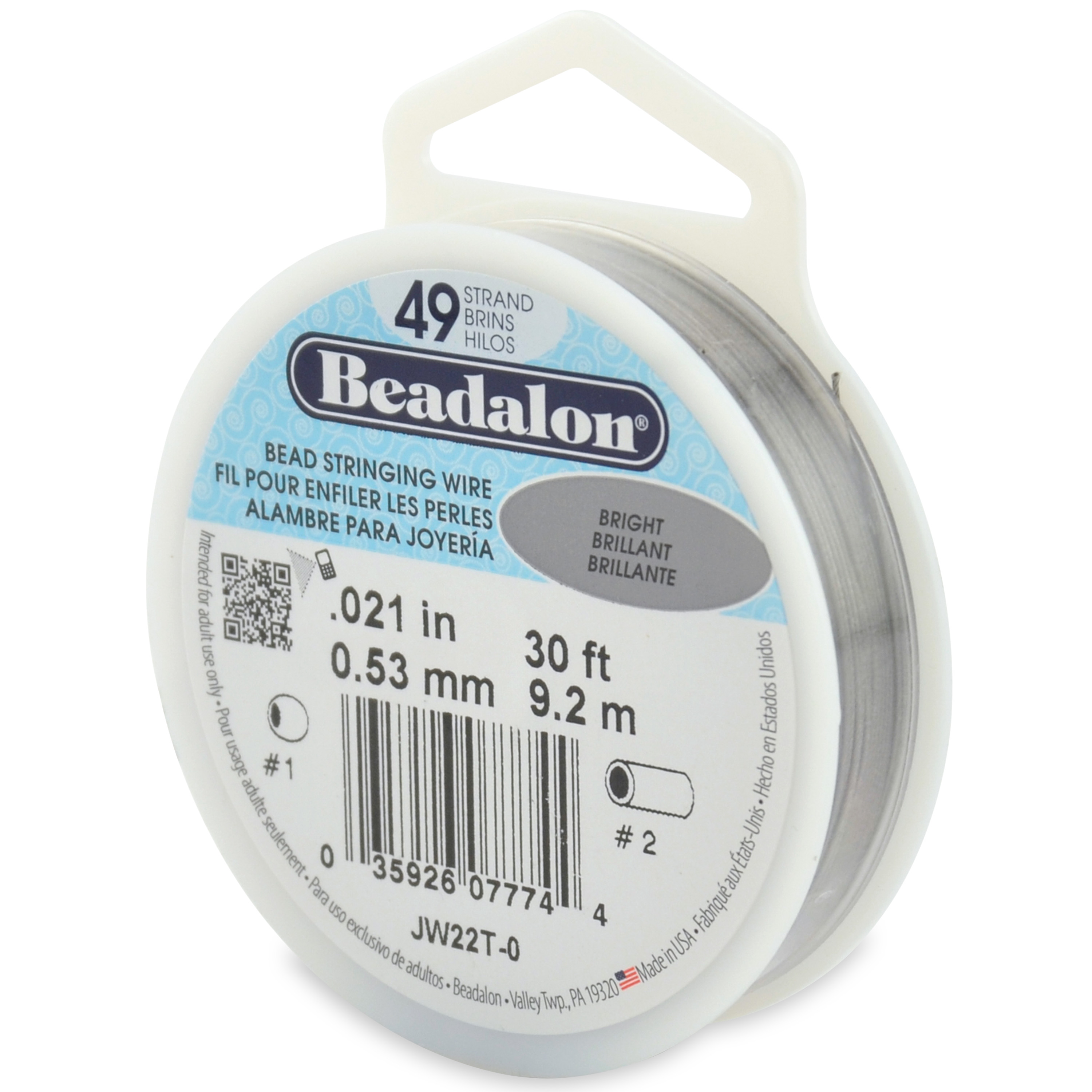 Vajer 49 tråd. 0,53 mm ( ,021´) 9,2m Beadalon