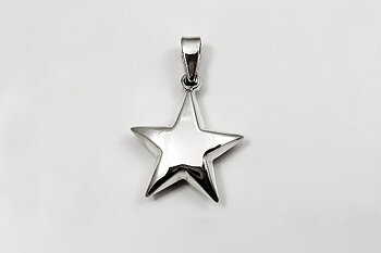Stjärna ca. 16mm, bulligt hänge 925-silver