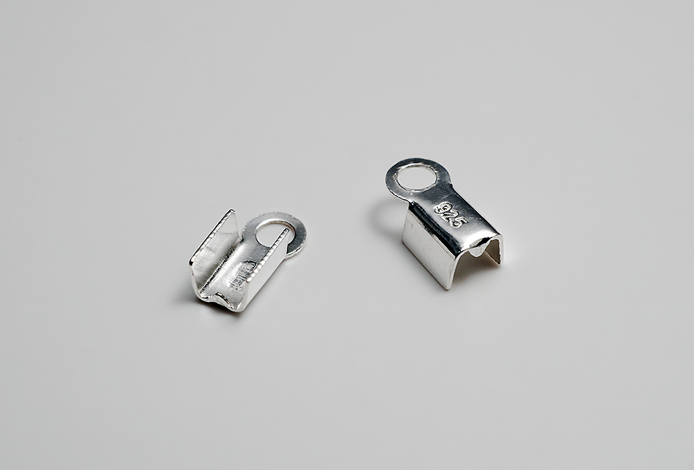 Läderdobb 2 mm Platt. 20st (10par), 925-silver