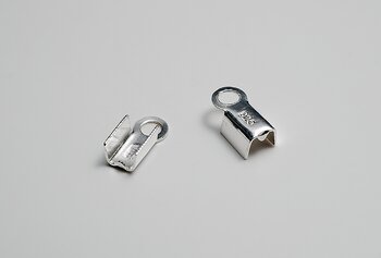 Läderdobb 2 mm Platt. 20st (10par), 925-silver