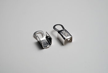 Läderdobb 4 mm Platt. 20st (10par), 925-silver