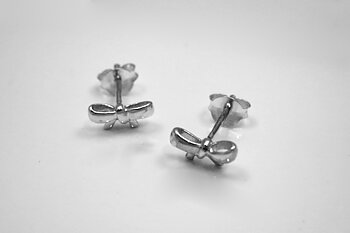 Rosette approx. 5x9mm ear stud, 925-silver