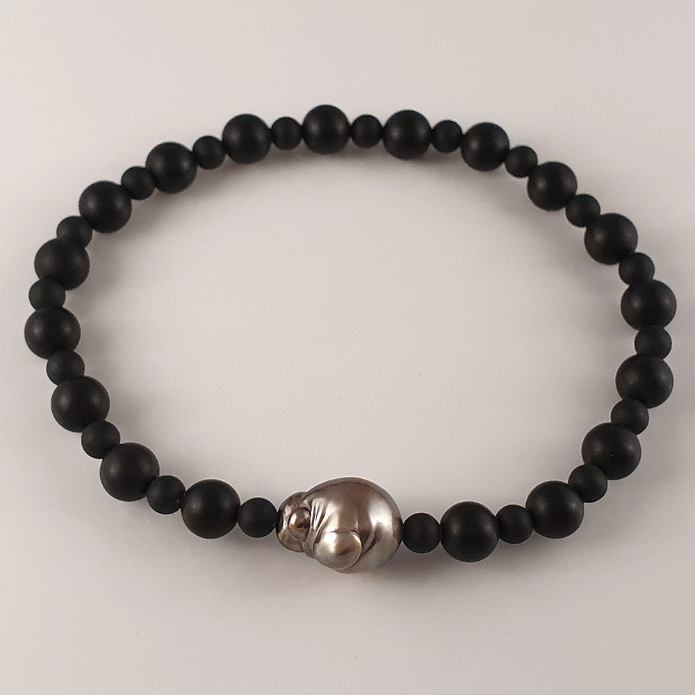 Tahitipärla och matt svart onyx, armband JOD - 2