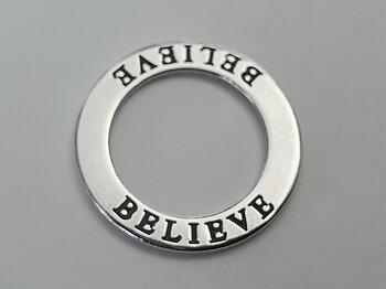 Believe, amulet ring 925-silver