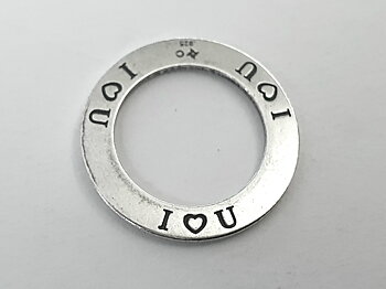 I <3 U amulet ring 925-silver
