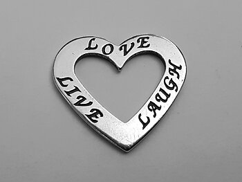 Live-Love-Laugh, amulet ring heart
