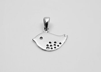Fågel, platt. hänge 925-silver 