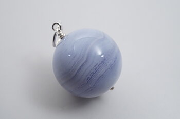 JOD Bubbles: Blå bandagat hänge 20mm, 925-silver