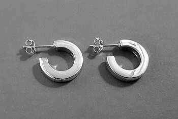 Creol ca. 15mm x 3,2mm x 3mm, örstick 925-silver