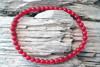 4mm Coral bracelet, ball approx. 4mm, bracelet 19cm ( dyed coral )