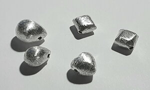 Frostade silverkulor och mellandelar 925-silver