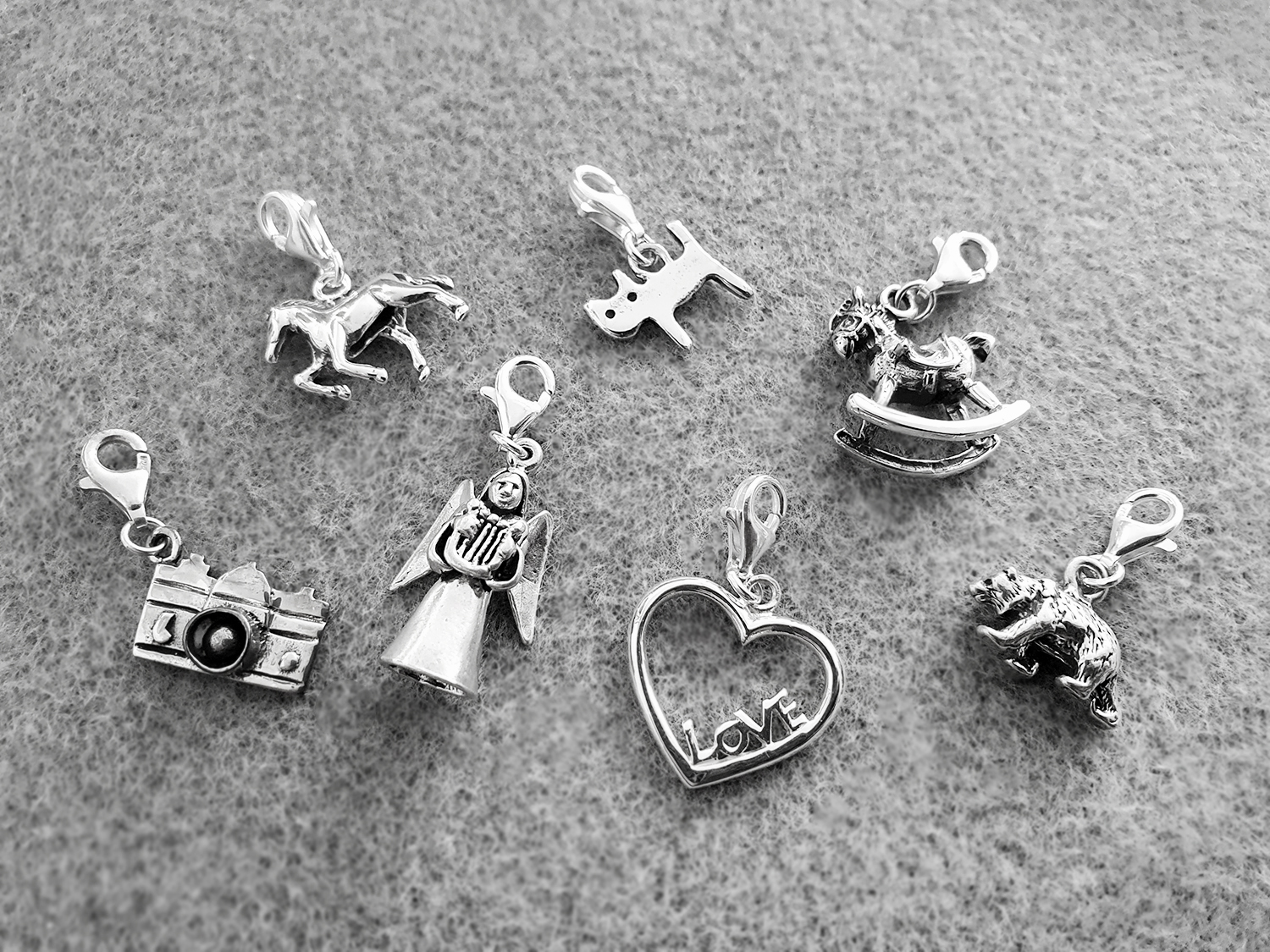 Silverberlocker med karbinhake, 925-silver